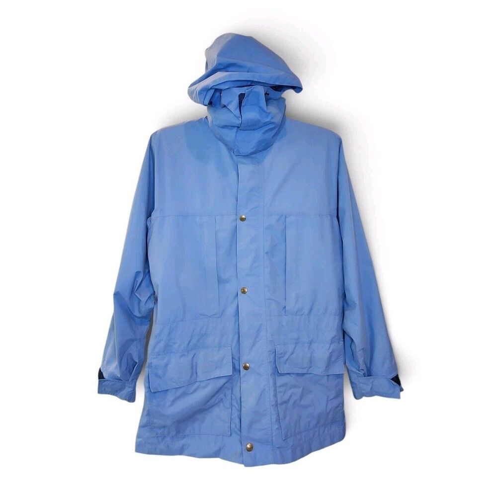 Vintage REI Gore-Tex Women's Small Blue Hooded Rain Jacket Parka Nylon